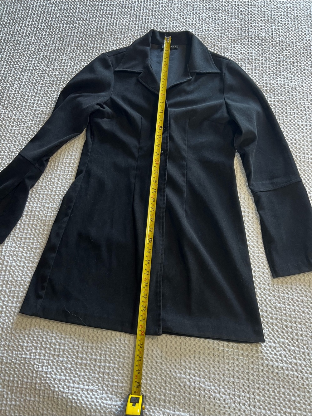 Abrams Black Tailored Button-Front Blazer Flared Sleeves Y2K-38 Large - Picture 14 of 15
